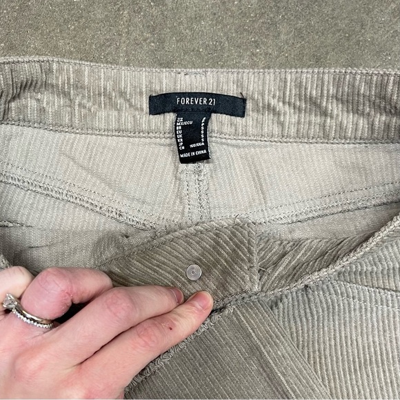 Forever 21 Corduroy Wide Straight Leg Raw Hem Pants - Picture 5 of 9